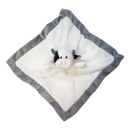 Image of Cow Security Blanket: Soft, Gender Neutral Baby Loveys for Boys and Girls, Snuggle Toy Stuffed Animal, 12 Inch