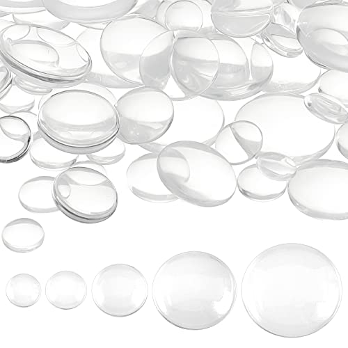PH PandaHall 100pcs Clear Glass Cabochon