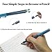 YEEMO 2-in-1 Fountain Pen & Infinite Pencil – Dual-End Pen with 0.38 mm Extra Fine Nib, Converter, 6 Ink Cartridges & Pouch, Fancy Pens for Work & Journaling (Blue)