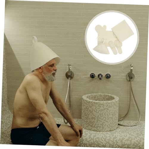 Chapeau de sauna en feutre absorbant et tapis isolant pour cheveux bouclés