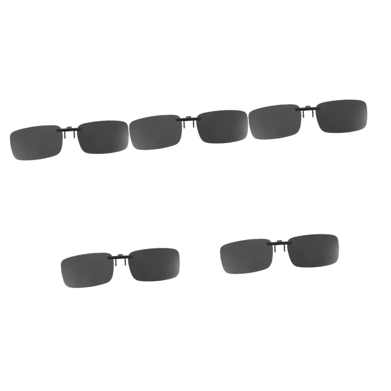 Healvian 5pezzi Polarized Clip Sunglasses Rimless for Unisex Lightweight and for Outdoor Activities Driving Fishing and More