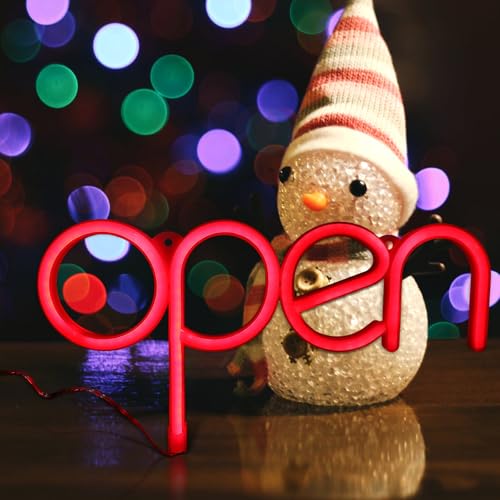 Luz de neón LED abierta en color rojo con elegante diseño de PVC para celebraciones 6