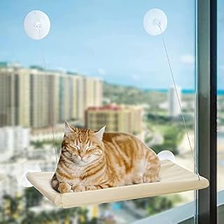 WEIYP Cat Window bed Cat Window Perch, Cat Hammock Window Seat, Space Saving Window Mounted Cat Bed for Large Cats Cat Window Seat