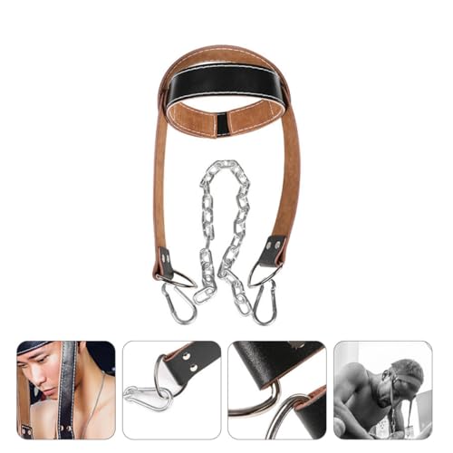 Harnais de musculation en cuir noir robuste avec poids ajustable - 3