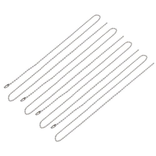 Aexit 4pcs 304 Lighting fixtures and controls Stainless Steel Clasp Ball Chain Keychain Silver Tone 2.4mm Dia 70cm Length