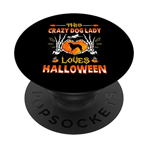 This Crazy Dog Lady Borzoi Loves Puppy Halloween Costume PopSockets PopGrip Interchangeable