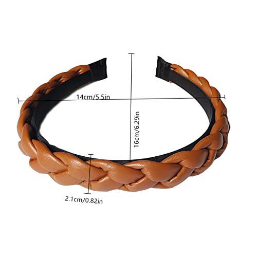 Braid Leather Headband Fashion Non Slip Padded Headband Women Hair Head Bands Diademas Para Mujer De Moda Braided Headband For Women… (3Pcs-A) #TOP5