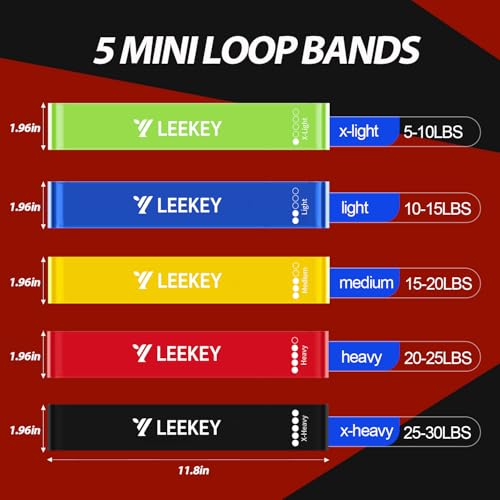 Image of LEEKEY Pull Up Assistance Bands,Muit Levels Resistance Bands for Senior /Adults,Exercise Bands with Door Anchor, Strength Bands for Fitness Training, Physical Therapy,Home Gym Workouts