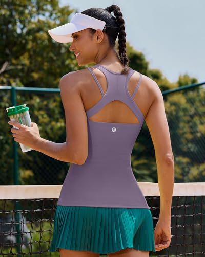 Image of RUNNING GIRL Tank Tops with Built in Bras,Workout Racerback Tank Tops for Women Athletic Yoga Top