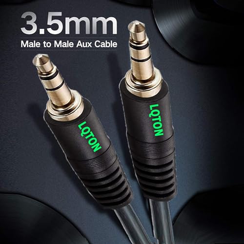 Image of Premium 3.5mm stereo AUX jack male to 3.5 mm stereo jack male Aux Cable Audio Cable for Car, Headphones, and Devices - Tangle-Free Cord with Universal Compatibility (3)
