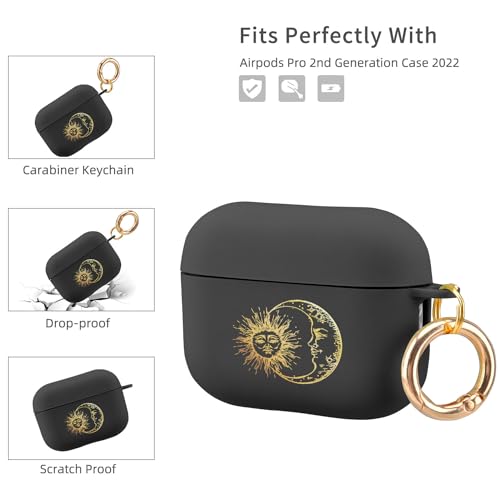 Protection AirPods Pro 2 coque antichoc motif soleil lune