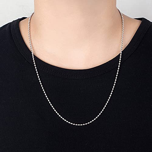 Fashion 100% 925 Sterling Silver Necklace Men & Women 2.3MM 18 "20" 22 "24" 26 "28" Solid Silver Bead Chain Pendant Link Jewelry Gift2