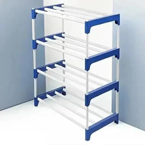Image of 4-Layer Shoe Rack Stand for Entryway & Closet, Space-Saving Storage Solution for Sneakers, Heels, Sandals & Boots, Tool-Free Assembly, Non-Slip Feet, Sturdy