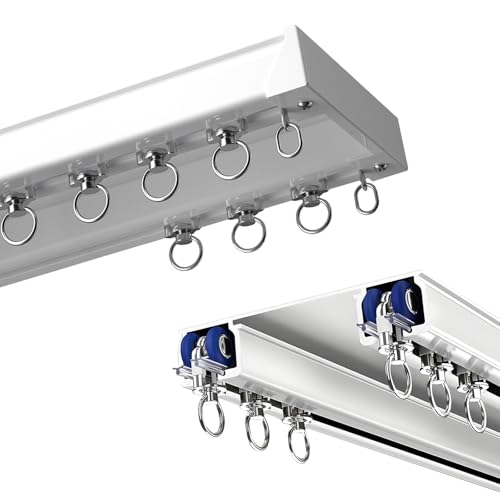 Robuste rail de plafond double en aluminium blanc laqué 5m