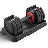Adjustable Dumbbell 55LB Single Dumbbell 5 in 1 Weight Dumbbell with Anti-Slip Metal Handle, Perfect for Full Body Workout Fitness