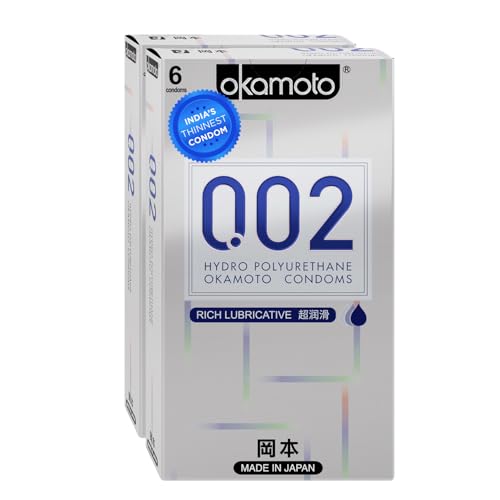 Image of Okamoto 0.02 - Japan's Best | Thinnest Condom In India | 1st Time in India - Non Latex PU Condom | Super Thin | Super Strong | Imported from Japan | 0.02 mm Ultra Thin (Pack of 2, 12s)