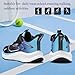 JMFCHI Boys Girls Kids' Sneakers Knitted Mesh Sports Shoes Breathable Lightweight Running Shoes for Kids Fashion Athletic Casual Shoes 3 Big Kid Black Blue 8275