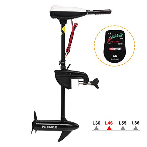 PEXMOR 46LBS Thrust Saltwater Transom Mounted Electric Trolling Motor w/LED Battery Indicator 8