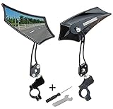 Bike Mirrors,360°Rotation Back Safe Rearview Mirror Handlebar Wide Angle Bicycle Mirror with 2 Free Tools Black Knife Shaped