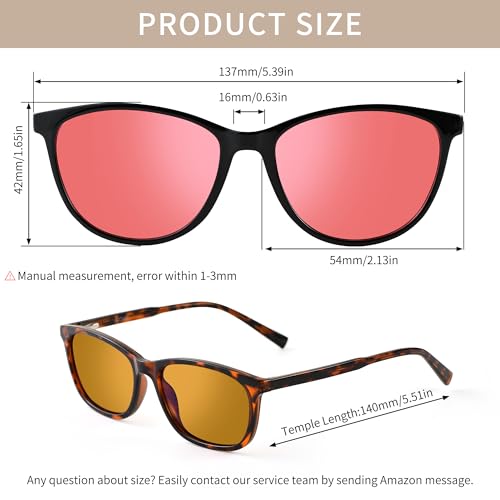 Image of Indoor Fluorescent-41 Pink & Outdoor Fluorescent-60 Brown Tinted Blue Light Blocking Glasses Cat Eye Migraine Light Sensitivity Computer Glasses Photophobia Fluorescent LED Glare Women AB3311