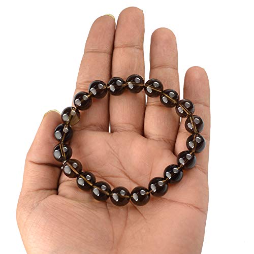 Image of Reiki Crystal Products Certified Natural Crystal Stone Round 10 mm Beads Bracelet for Men & Women | Reiki Charged Gemstone Jewellery Bracelet | Multiple Stone Variants Available
