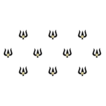 Comet Busters Black Velvet Trishul Bindis With Stone (BV1213)