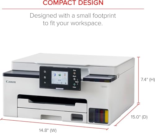 Image of Canon MAXIFY GX1020 MegaTank All-in-One Color Printer for Home Office, Small Business, Reports, Labels and Efficient Wireless Printing (6169C002) + Printer Cable + Cleaning Kit + More (9pc Bundle)