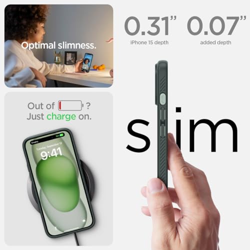 Spigen Liquid Air Designed for iPhone 15 Case (2023) [Military-Grade Protection] - Abyss Green by Spigen - Used condition - Image 6