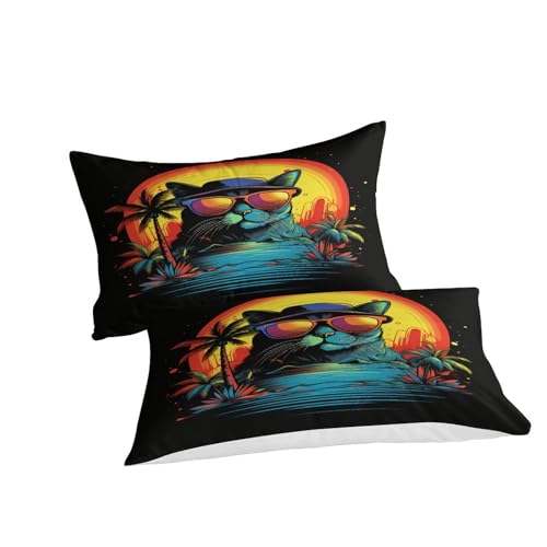 Parure de lit chat 3D Super King 260x220 avec housse microfibre douce