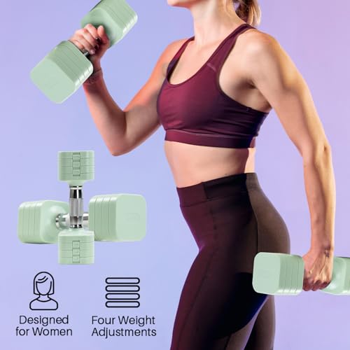 Image of 20LBS Adjustable Dumbbell Set, 4 in 1 Free Weights Dumbbells Set for,4lb 6lb 8lb 10lb, with Metal Non Slip Handle,Quick Change,Home Gym Strength Training Equipment for Men and Women
