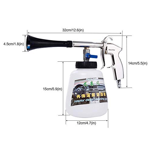 KOBWA Car Cleaning Gun, Car Interior Washing Gun Air Pulse Equipment High Pressure with Cleaning Nozzle Sprayer Foam Bottle Surface Interior Exterior Tornado Tool