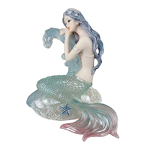 Figura Decorativa Sirena de Resina Transparente 4.72 Pulg miniatura 3