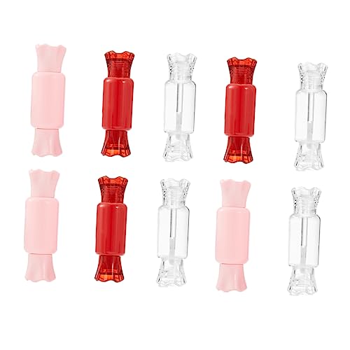 WOONEKY Tubi Trasparenti per Lucidalabbra Vuoti 10 Pezzi in Plastico Leggeri per Viaggio Contenitori per Lip Gloss e Lip Oil da Donna Colore Casuale