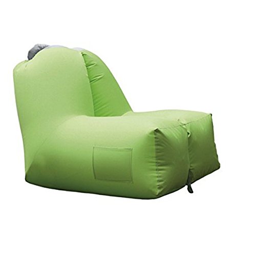 Brandani 54406 - Sillón hinchable verde de poliéster 88 x 121 x 91 cm con mochila para transporte sin bomba