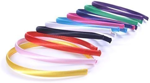 Fucshia SET of 10 Satin Covered Alice Band Head hairbands Plain Daywear Multi-colours