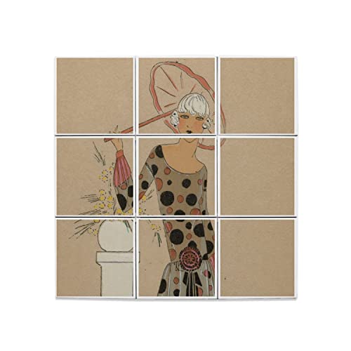 Carreaux céramique décoratif 15x15 tableau mural retro art deco fashion carreau faience salon
