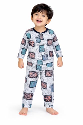 Image of 3BROS BodySuit /Dress for Boys /Girls Full Pajama & Casual Full Sleeves Night Suit Top Combo Kids Set