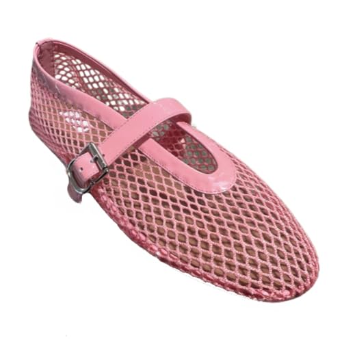 Woven Ballet Flats for Women Mesh Mary Janes Sandals - Retro Cute Plus Size Athleisure Breathable Causal Comfortable Walking Lightweight Running Beach Travel Standing All Day Business Office Trendy