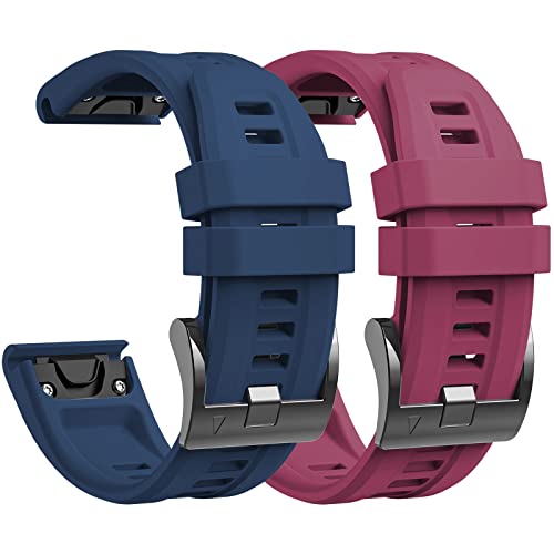 lepmok 22mm Band for Garmin Fenix 7/Fenix 7 Solar/Fenix 7 Sapphire Solar/Fenix 6 GPS/Fenix 6 Pro GPS/Fenix 6 Sapphire GPS/Fenix 5/Fenix 5 Plus (2-Pack)