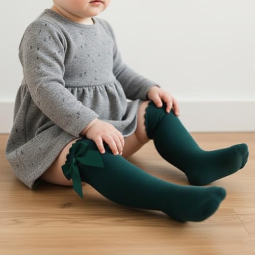 Image of SYGA Baby Long Socks Cotton, Over The Knee, No Tightness, High-Top, Bow Pattern