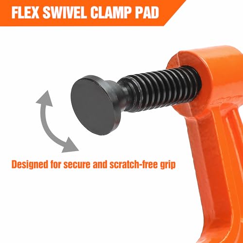 Image of Pony Jorgensen 2630 3-Inch C-Clamp, Orange