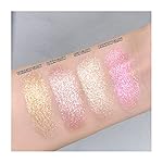 ELESSY Highlighter Makeup Palette Long Lasting Face Highlighter Powder Shimmer Highlight Palette Suit All Skin Tones-RAINBOW GLOW - Image 3