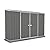 Absco Space Saver Metal Garden Shed 10 Ft. x 2.5 Ft.Galvanized Steel and Aluminimum Small-Sized DIY Tool, Outdoor Equipment, and Bikes Storage Building in Woodland Gray