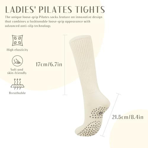 ATROPOS Grip Pilates Socks – Grippy Ballet Yoga Socks with Adjustable Slouch Style – Cozy Grip for Home, Workout, Pregnancy, Hospital & Gift2