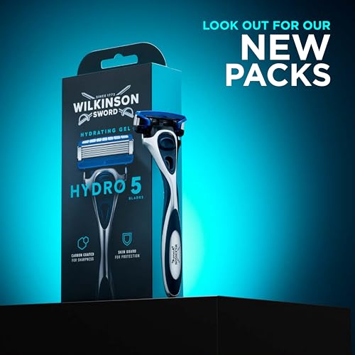 WILKINSON-SWORD-Hydro-5-Razor-For-Men-Carbon-Coated-Blades-Hydrating-Gel-Precision-Trimmer-Razor-12-Razor-Blades