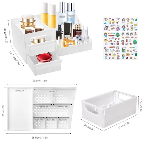 TEGOVE Make up Organizer mit Schubladen,Make Up Kosmetik Organizer mit Schubladen,Kosmetik Aufbewahrung,Makeup Organizer Schminktisch Organizer,Geeignet Schlafzimmer,Badezimmer