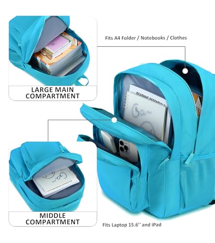 Image of abshoo Classical Basic Womens Travel Backpack For College Men Water Resistant Bookbag (PowDerBlue)