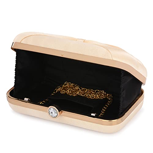 Image of KNOOS Women's Bow Frame Clutch Bags | Detachable Chain Sling Strap | Ladies Purse Wallet