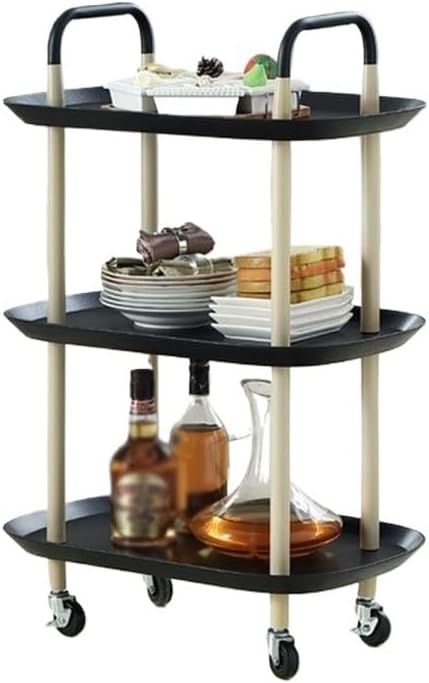 3 Layers Nordic Luxury Mobile Trolley Simple Kitchen Living Room Storage Rack