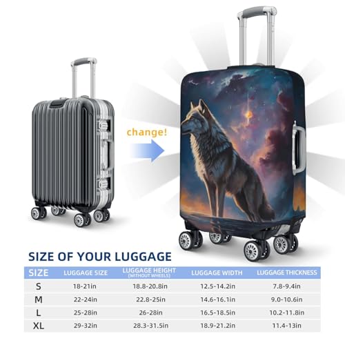 Travel Luggage Cover Protector - Night Sky Wolf Anti-Scratch Suitcase Covers Fits 18-32 Inch Luggage2
